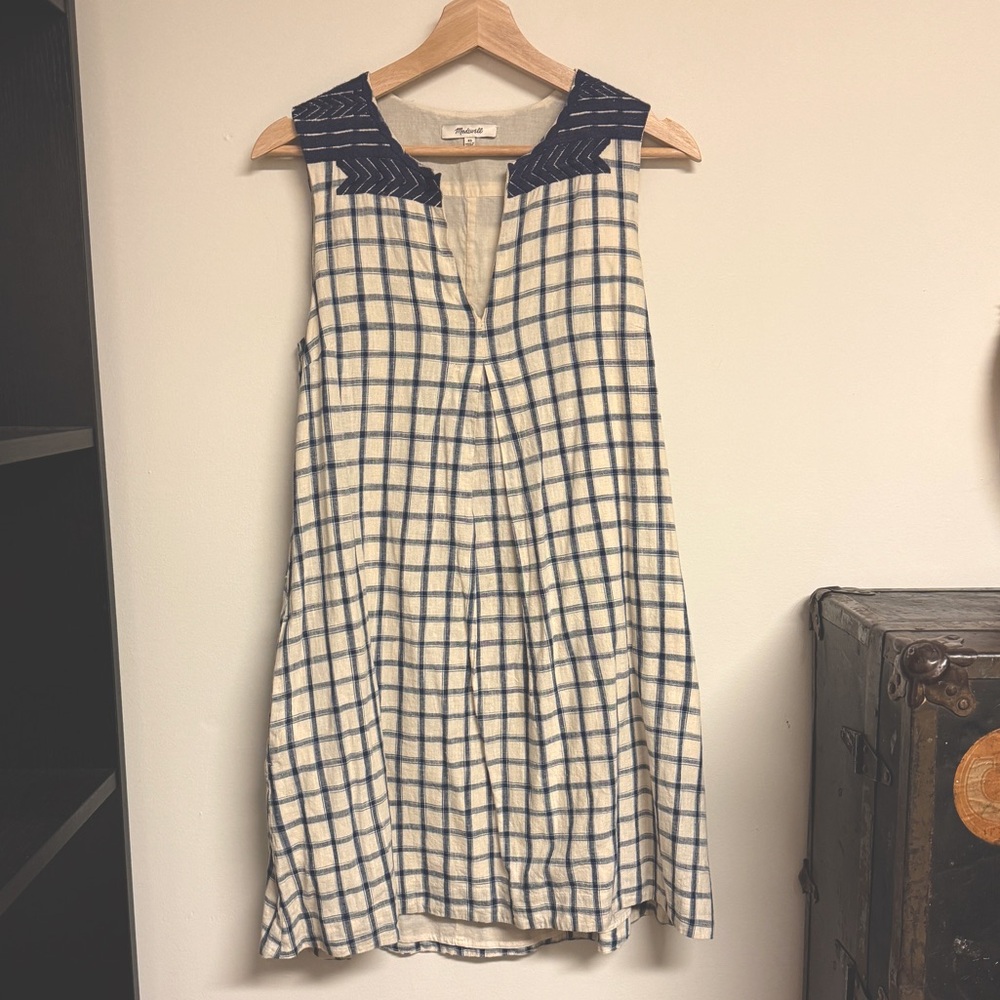 Madewell windowpane plaid dress size XS